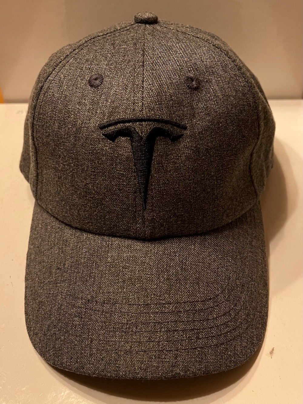Tesla Gray Baseball Cap with Embroidered Logo